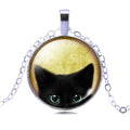 Beautiful Black Cat Pendant Necklace