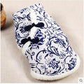 Retro Elegant Style Blue and White Dress for Cat